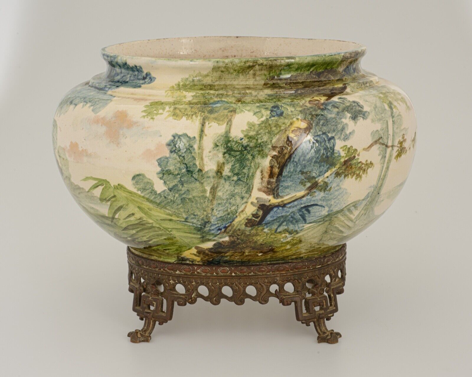 Cache pot slip impressionist 1900 japanese base montigny nineteenth