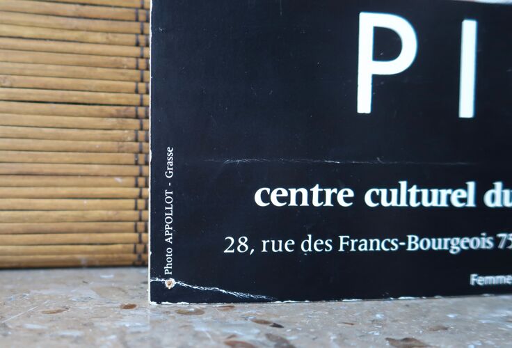 Affiche cartonnée, Picasso, Centre culturel du Marais, années 80