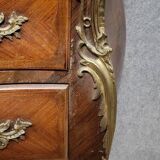 Louis XV style curved chest of drawers in marquetry circa 1880