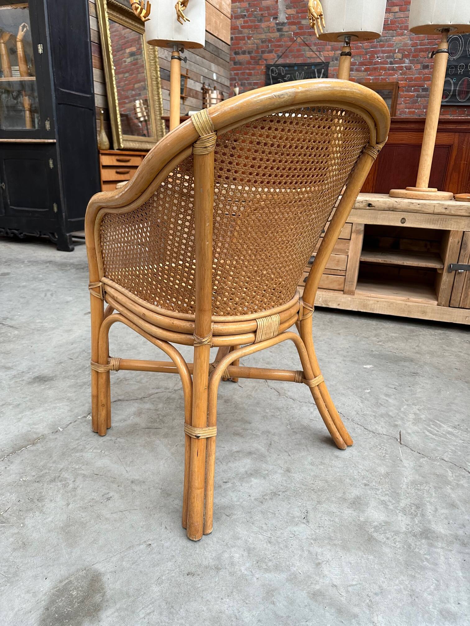 Rattan armchair 80s