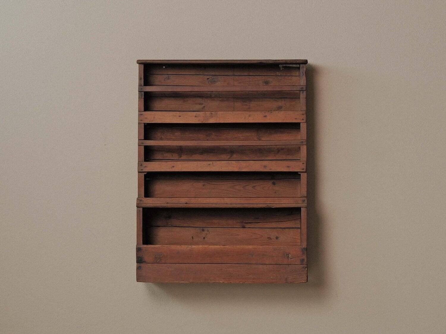 Antique solid wood wall shelf, France, 19th century