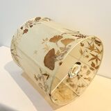 Vintage design lamp base in white ceramic with dried flower shade