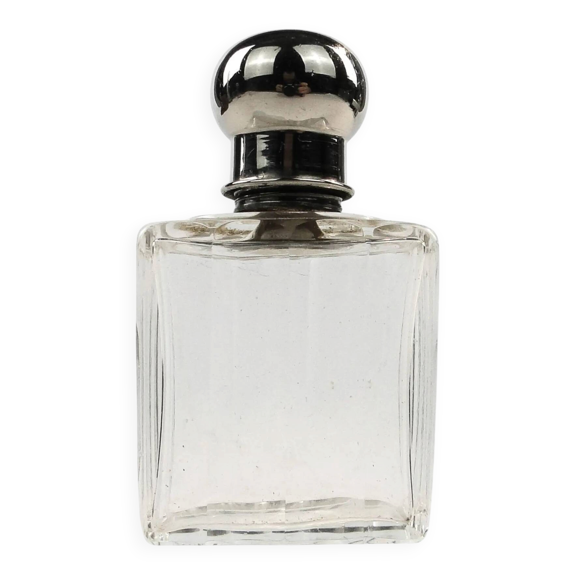 Art Deco hip flask, crystal, France, 1930s