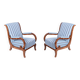 Biedermeier Armchairs in Oak, Spruce and Walnut, Austria, 1830s, Set of 2