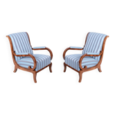 Fauteuils Biedermeier en chêne, épicéa et noyer, Autriche, années 1830, ensemble de 2