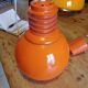 Vintage Opaline Orange and White Pendant Lamp