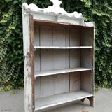 Old white shelf in weathered pine
