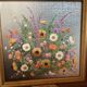 Peinture à l'huile sur isorel "Fleurs" de Magda Verschaeve