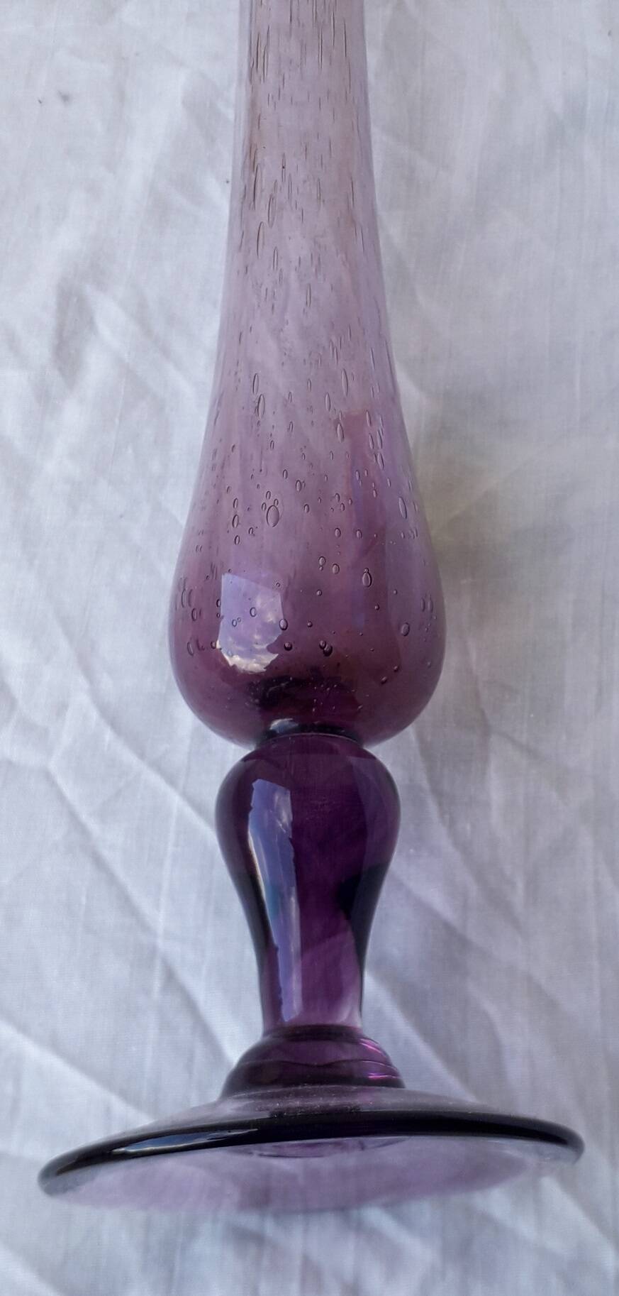 Bubbled glass bud vase