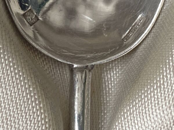 Christofle - 12 cuillères à expresso modèle Grain de café métal argenté