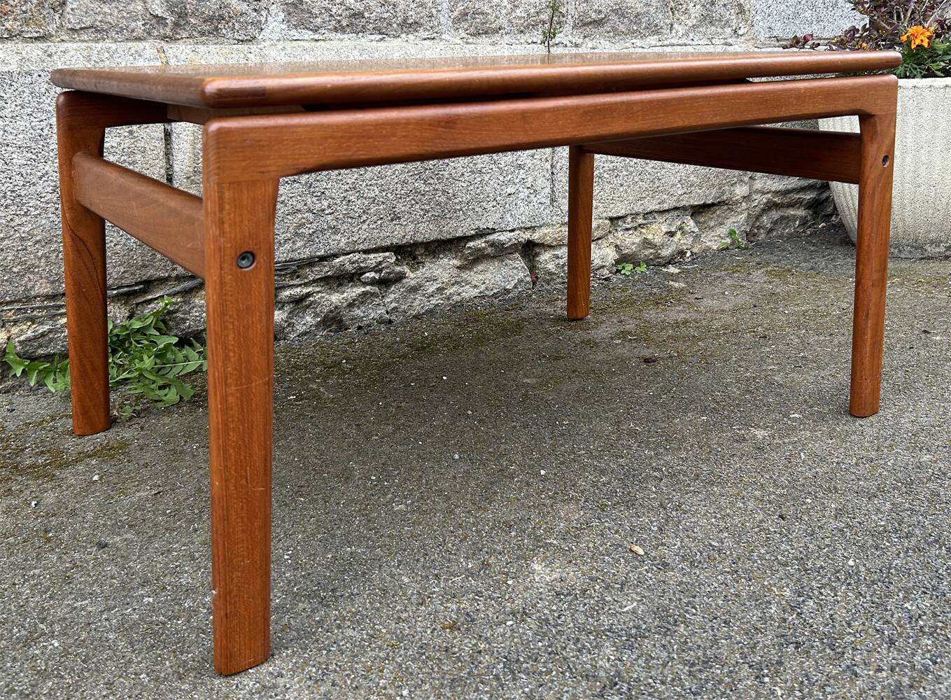 Danish teak coffee table Trioh Mobler attributed to Niels Bach, vintage, 1960s