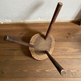 Brutalist stool brown tripod