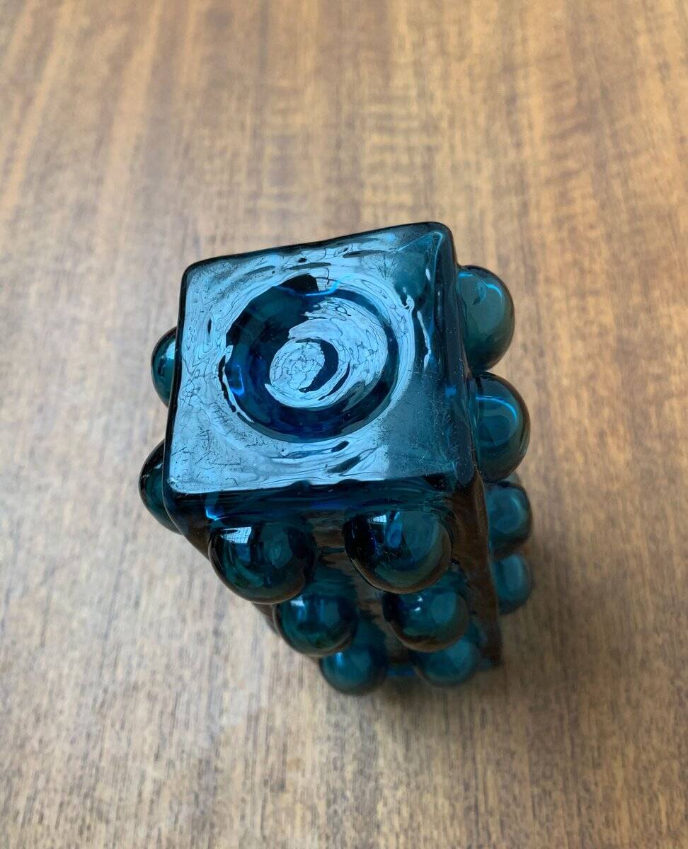 Bubble glass vase from the mid-century Scandinavian space age by Wilhelm Braun-Feldweg for Hirschberg, 1960s.