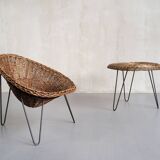 Roberto Mango, armchair and coffee table, Italy 1950