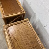 Set of 2 vintage wicker dressers / bedside tables