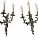 Pair of 3-Arm Wall Sconces – Louis XV / Rococo Style – Gilded Metal