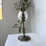 Art nouveau brass swan neck lamp