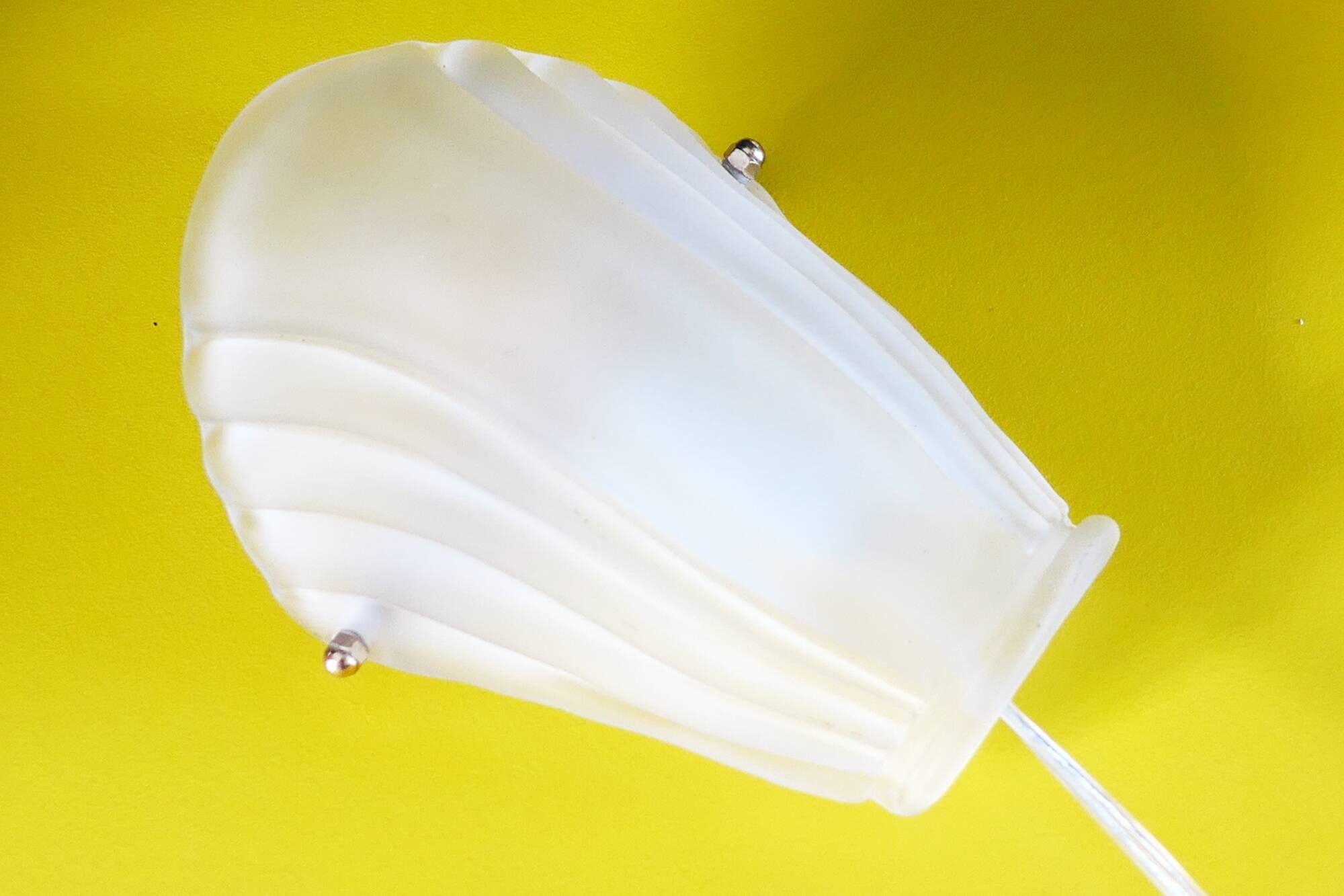 Frosted glass wall light in Art Deco style from the 1980s.