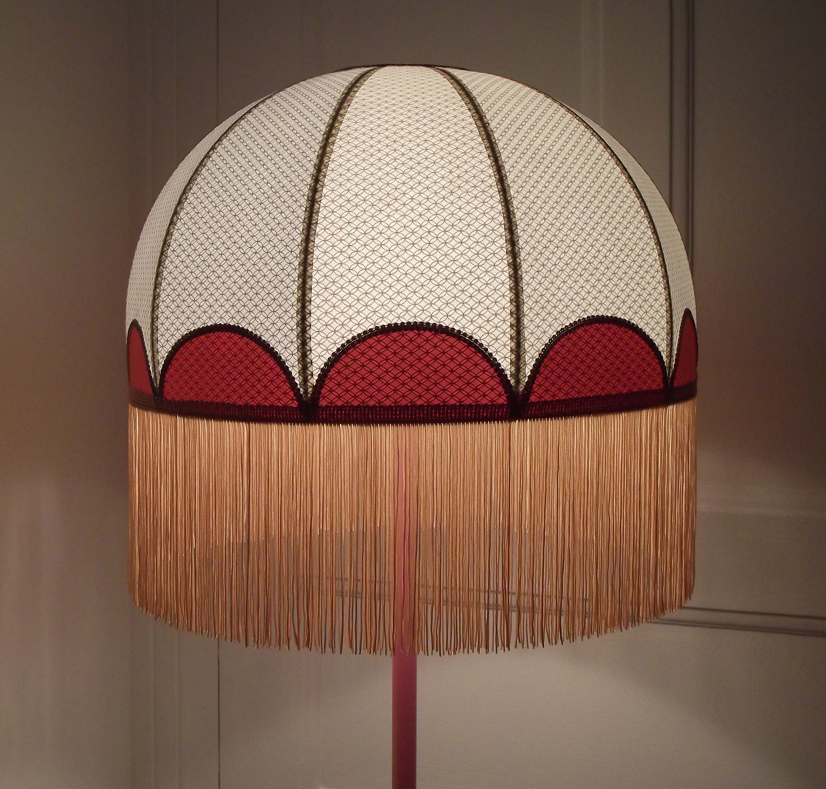 Lampshade "Vilma" in Japanese paper with fringe