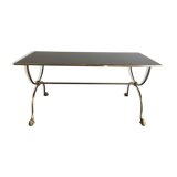 Neoclassical brass style coffee table with dolphin head decoration