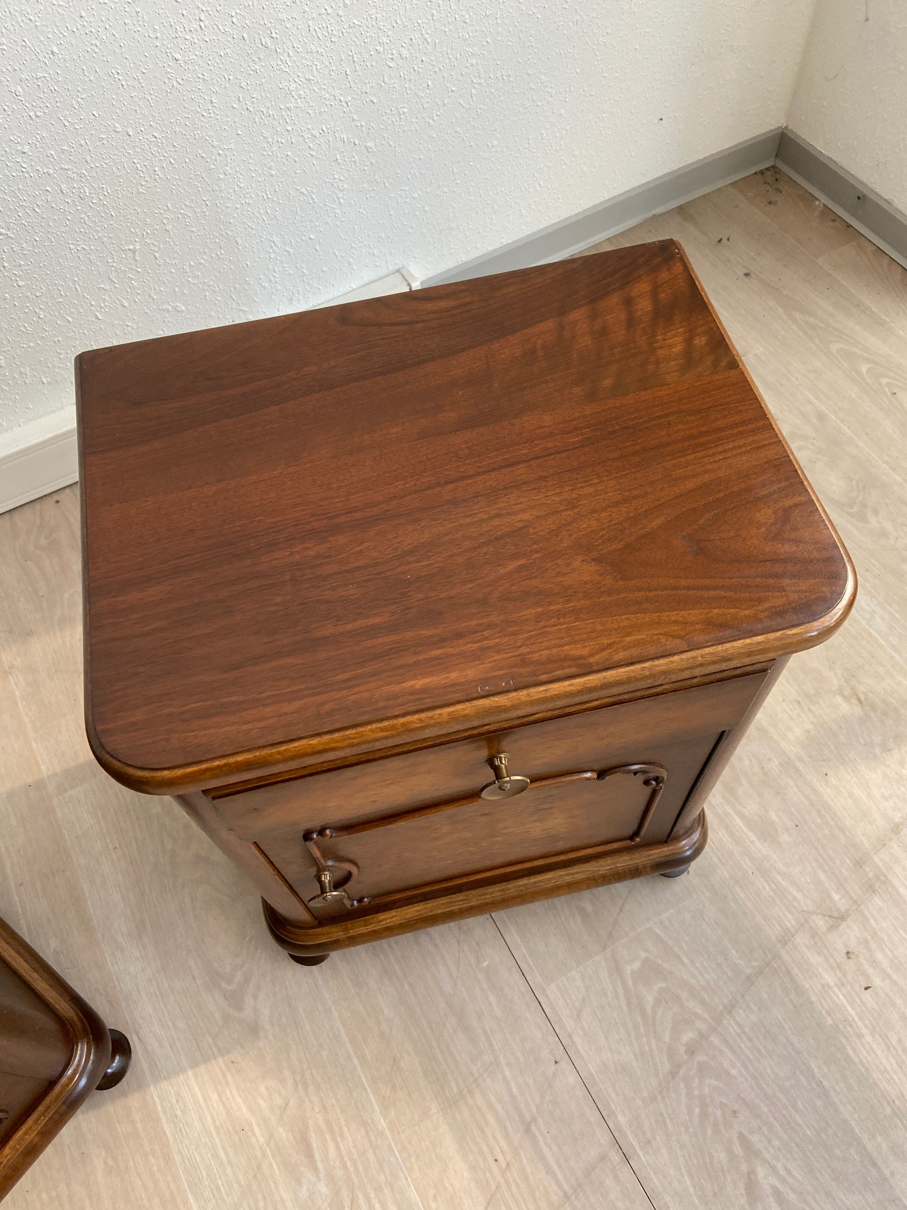 Pair of chippendale art deco bedsides