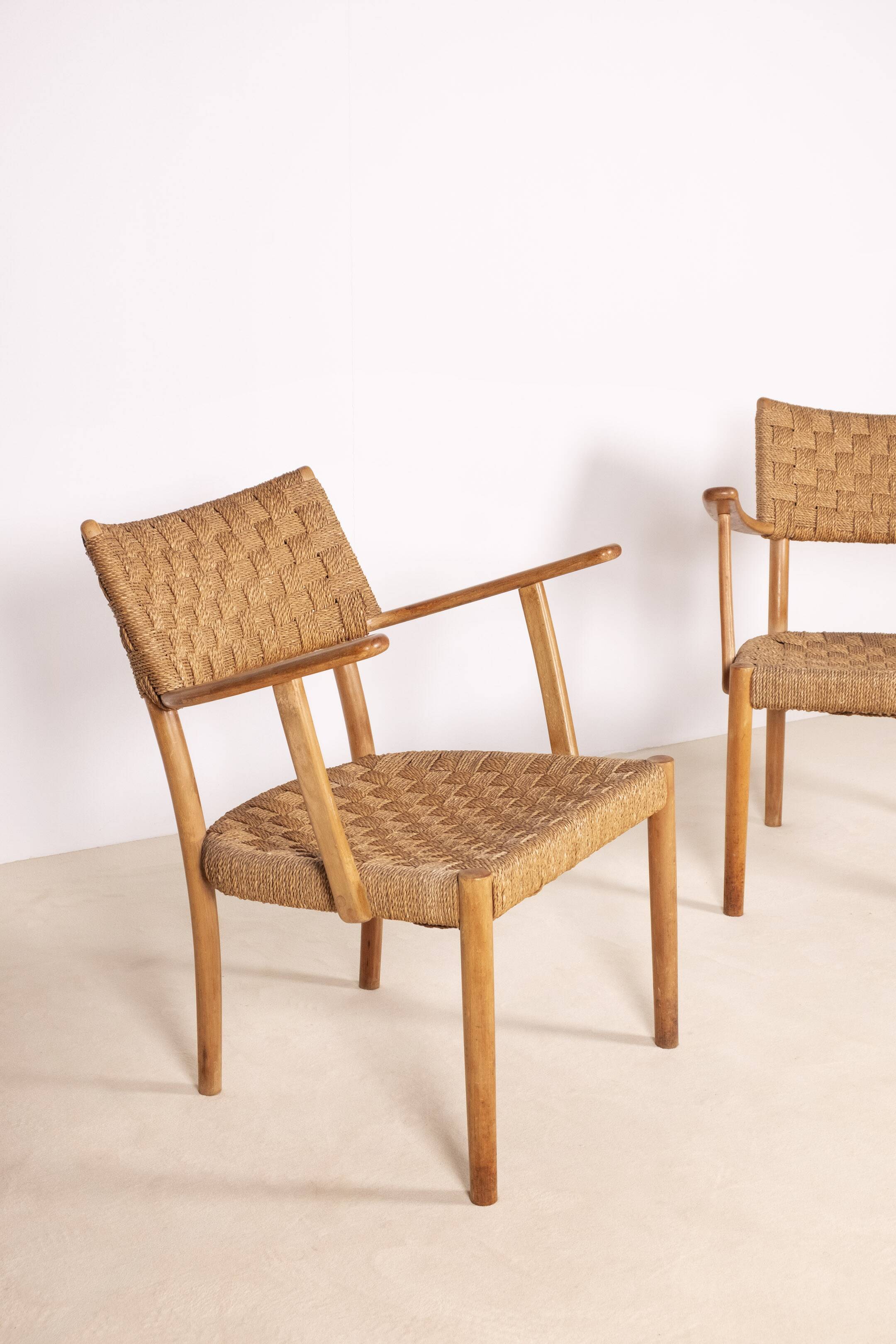 Pair of Karl Schrøder Model 1570 Lounge Chairs, Fritz Hansen, 1930s