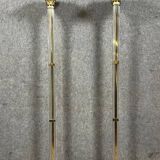 Maison Roméo: pair of large columnar floor lamps circa 1970