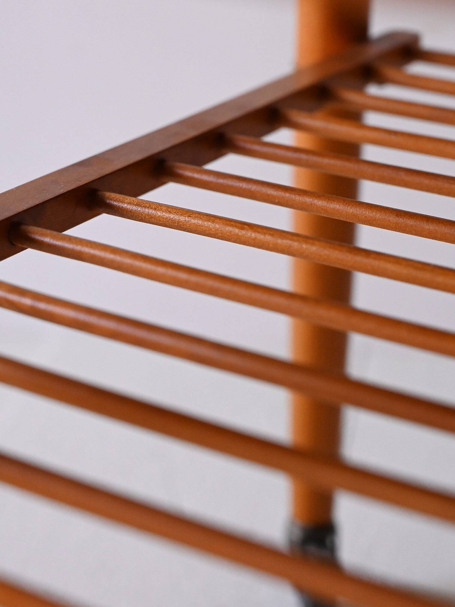 1960s teak coffee table on casters