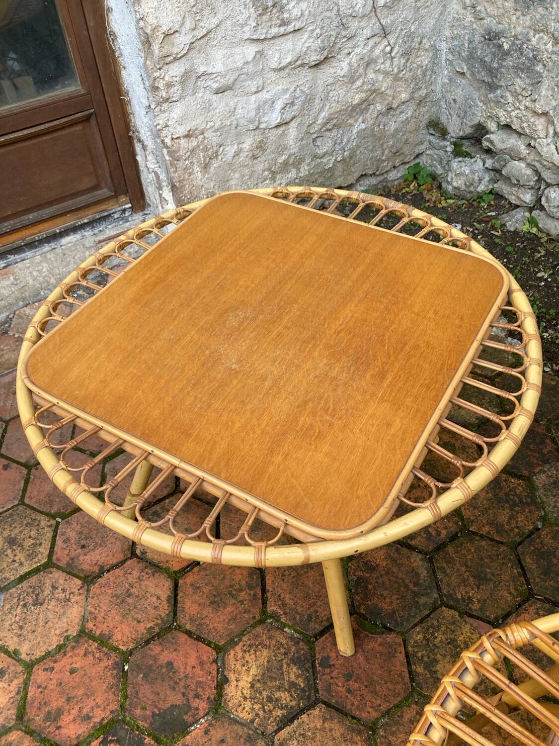 Vintage rattan lounge