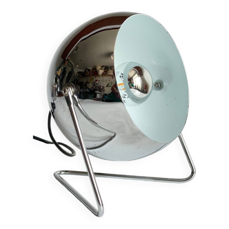 Chromed metal lamp ball shape 1990s