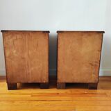 Pair of oak art deco bedside tables