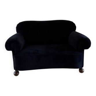 Art Deco velvet sofa