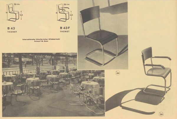 Chaise Mart Stam des années 1930 produite par De Cirkel Amsterdam