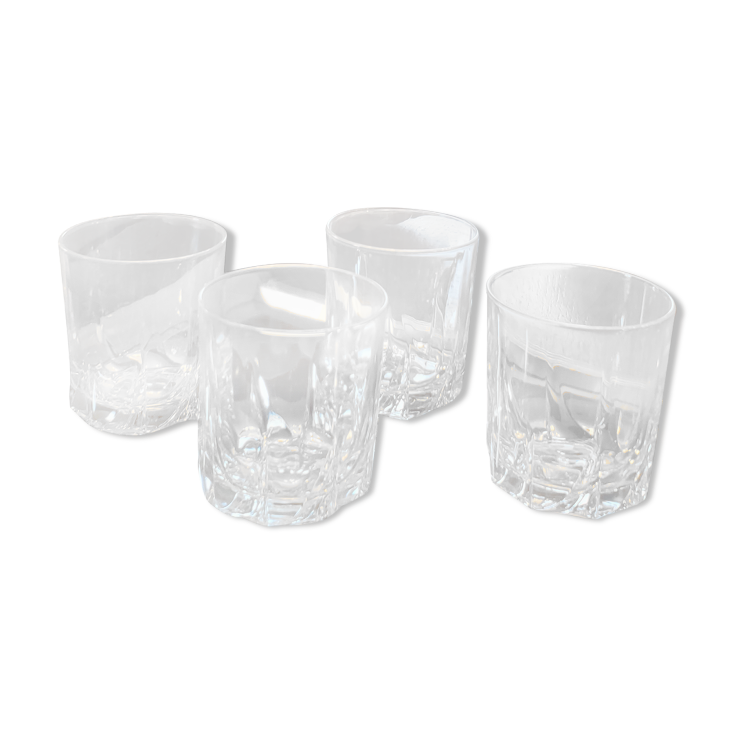4 70's whiskey glasses