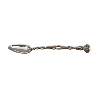 Spoon with silver pestle 27 grams xixth work decor foliage