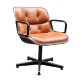 Leather swivel armchair by Charles Pollock 1970