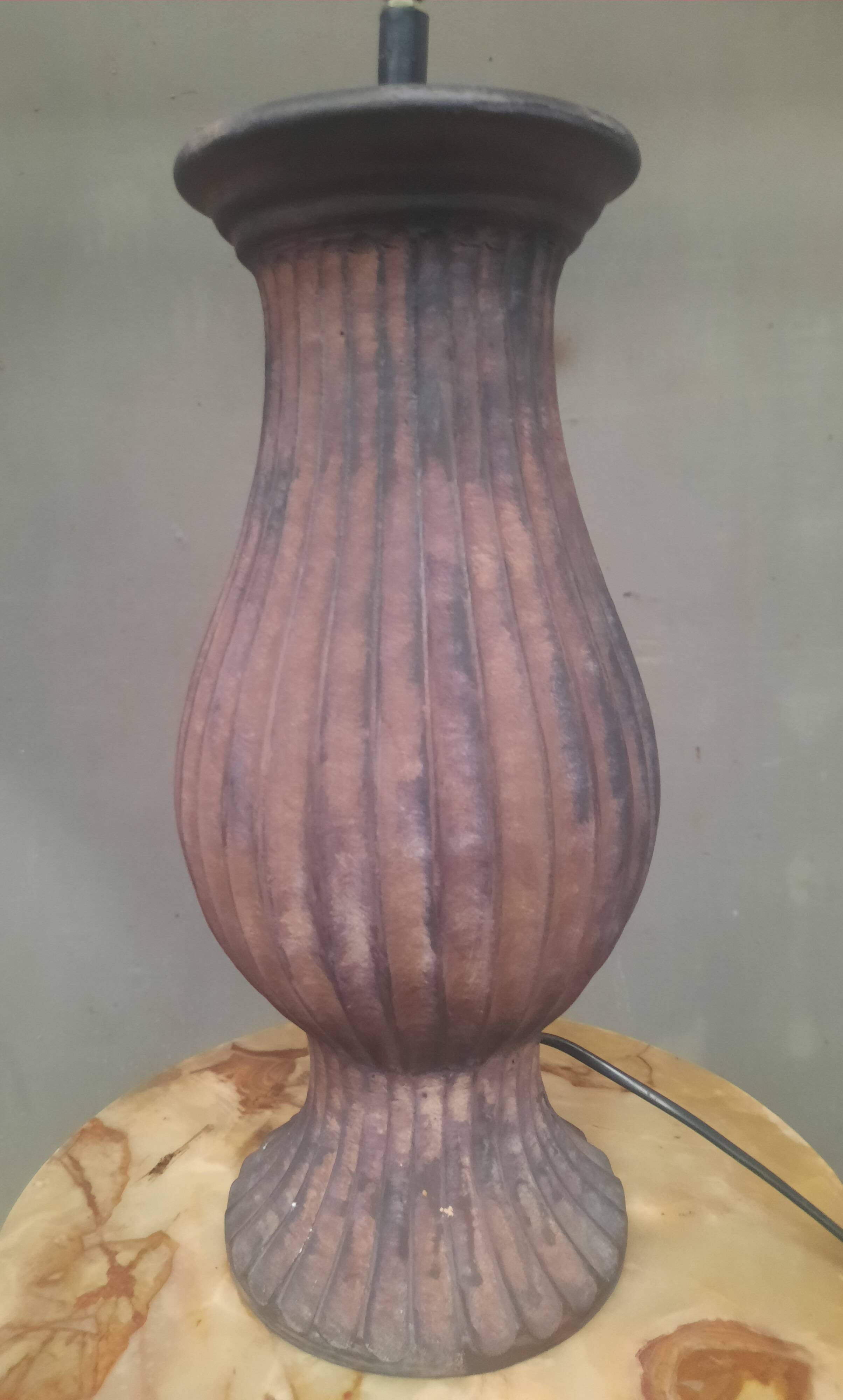 Glazed terracotta lamp