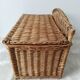 Old toy box in rattan, wicker, bench, end of bed