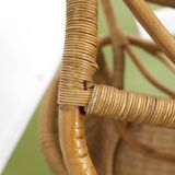 Pair of rattan and wicker armchairs 1960s