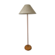 Wood and brass floor lamp