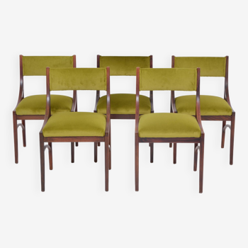Ensemble de cinq chaises de salle à manger, milieu XXème par Ico Parisi