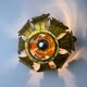 Spanish sunburst ceiling light fixture or sconce in gilt iron, 1970s