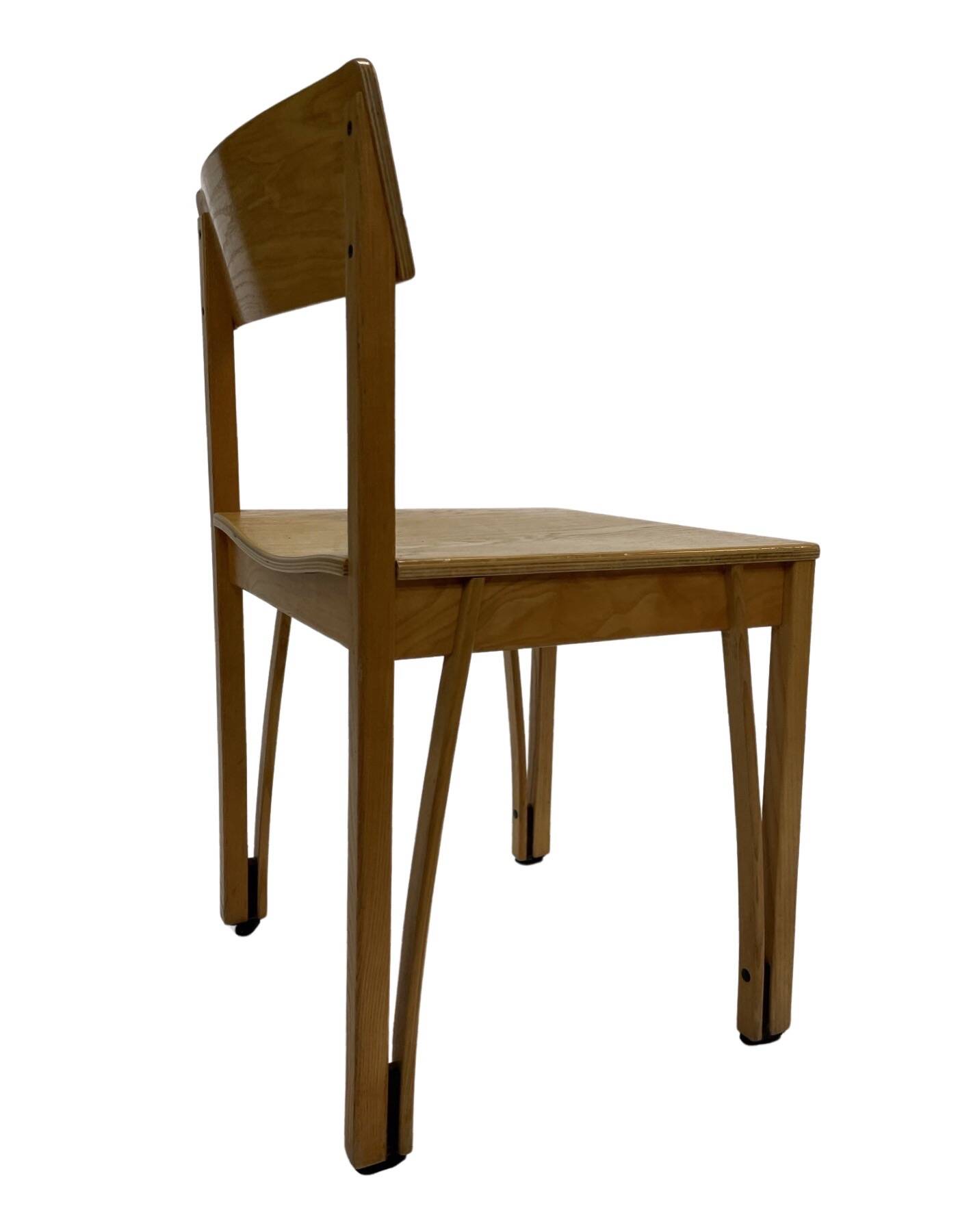 Vintage wooden chair 1980s minimalist design unique