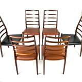 Set of 6 Niels Møller Model No 82 Chairs in Rosewood & Leather Denmark 60’s