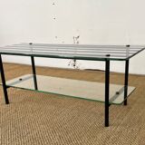 Glass and metal coffee table