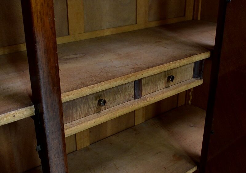 Wardrobe, walnut and mahogany, art deco - 1930 / 1940