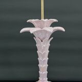 Palm tree lamp in pearly pink ceramic, Italy, circa 1960