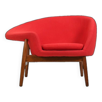 Fauteuil en teck Fried Egg par Hans Olsen 1950