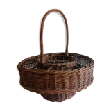 Rattan bottle and glass holder