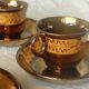 4 cups a cafe and under cups in faience of jersey
